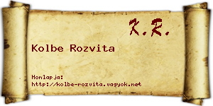 Kolbe Rozvita névjegykártya